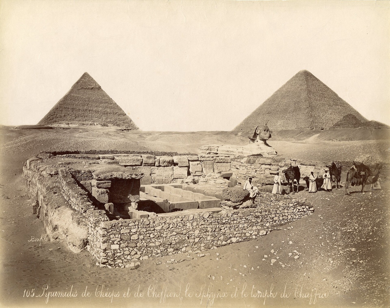 Albumen print of the Giza pyramids