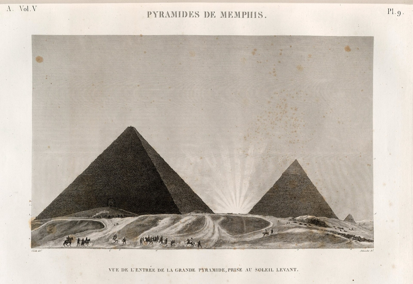 The entrance to the Great Pyramid at sunrise