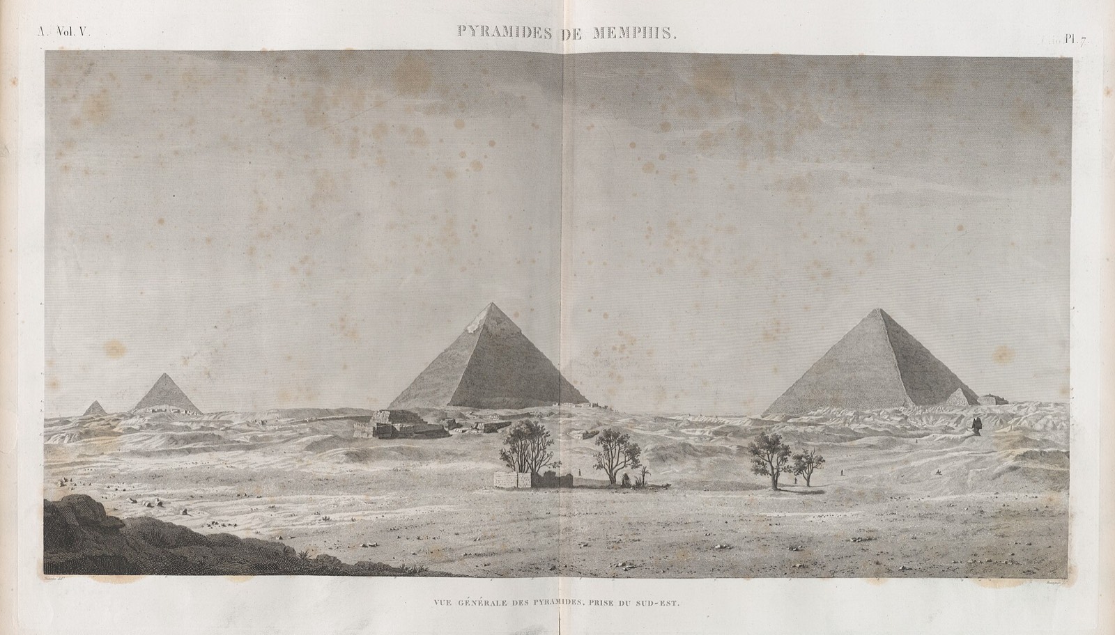 General view of the Giza pyramids from the south-east